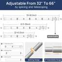 ENJOYBASICS 2 Pack Adjustable Spring Tension Curtain Rods 32 to 66 Inches, Stainless Steel Nickel Shower Rod No Drilling for Window, Bathroom, Closet, Room Divider, 7/8" Diameter