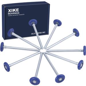 XiKe Pack of 6 Blue 2" Nylon Garage Door Roller 7" Stem, Quiet/Durable and High Load, Use 6200-2RS Double Seals Precision Bearings.