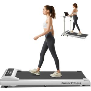 CURSOR FITNESS 2-in-1 Under Desk Treadmill, Walking Pad for Home Small, Folding Treadmill, 2.5 HP Quiet Brushless, 265 LBS Capacity