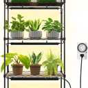 Barrina CX91 5-Tier Plant Stand with Grow Lights for Indoor Plants, Metal Plant Shelf Display Rack with 1.6FT 25W(Per Light) Full Spectrum Plant Lights for Indoor, Balcony, Living Room, 23.6x13.8x59IN