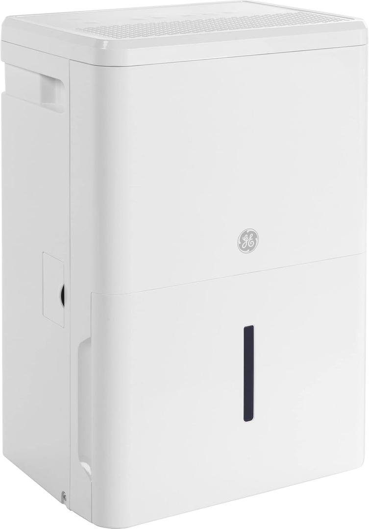 GE Energy Star Portable Dehumidifier 35 Pint, Perfect for Bedroom, Basement & Garage or Rooms up to 3000 Sq Ft, Ideal for High Humidity Areas, Complete with Empty Bucket Alarm & Clean Filter Alert (White)