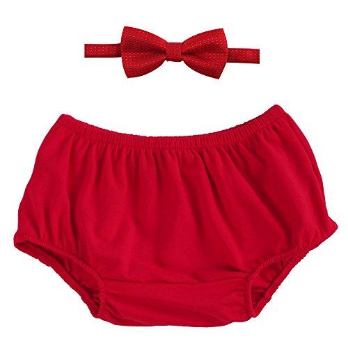 Baby Boys First 1st Valentines Day Birthday Cake Smash Outfit Gentleman Formal Bowtie and Diaper Covers Bloomers Shorts Clothes Set for Photo Props Party Red Bowtie 3-24 Months