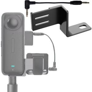 Microphone Metal Expansion Mount for Insta360 X5 Camera Accessories Fixed Holder Bracket with Cable