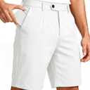 GINGTTO Men's Chino Shorts 9" Stretch Lightweight Golf Shorts for Men with Expandable Waist (36, White)