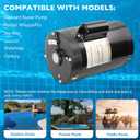 B128 C-Face Pool Pump Motor, M56J Frame,1 HP, 3450 RPM,115/230V,1.4 SF,Full Rated Single Speed, Replacement for A.O. Smith, Hayward, Pentair, Sta-Rite In and Above Ground Pools & Water Pumps