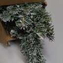 Fenteer Christmas Teardrop Swag Artificial Snow Wreath Backdrop Home Faux Winter Hanging Plants for Thanksgiving Wedding