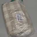 Softalker Checkered Tablecloth Rectangle, Outdoor Linen Cotton Gingham Table Cloth with Tassel, Heavy Duty Wrinkle Free Buffalo Plaid Table Cover for Kitchen Dining Home Party - 55 x 84 Inch, Beige