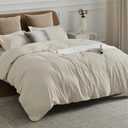 Bedsure Duvet Cover Queen Size - Soft Double Brushed Bedding Set for Kids & Adults, Zipper Closure, 3 Pieces, Includes 1 Duvet Cover (90"x90") & 2 Pillow Shams, NO Comforter, Linen
