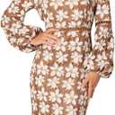 Petal & Pup Women's Pierre Long Sleeve Lace Maxi Dress (Mocha) Small