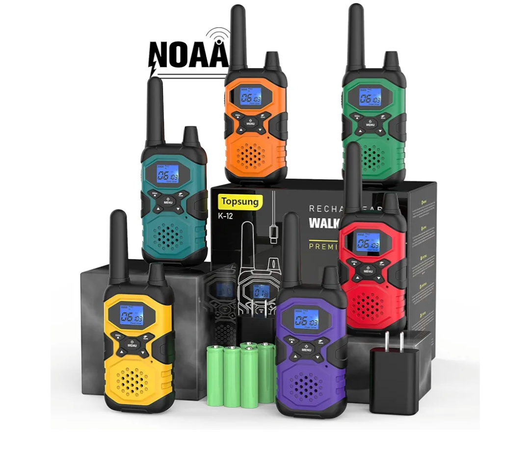 Walkie Talkies for Adults Long Range Rechargeable 6 Pack, Multi-purpose FRS 2 Way Radios with NOAA USB Chargers 4500mAh Battery for Family Seniors Care Garage Work Camping Hiking Skiing Cruise