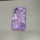 Miqala for Galaxy S23 FE 5G Case,Marble Three Layer Heavy Duty Shockproof Full Body Protection Hard Plastic Bumper+Soft Silicone Protective Case for Samsung Galaxy S23 FE 6.4 inch,Flower