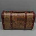 ELLDOO Vintage Wooden Storage Chest, Portable Decorative Luggage Suitcase, Treasure Chest Box with Map Pattern, Pirate Keepsakes Box for Gifts, Chest Storage Box for Decor Storage Travel