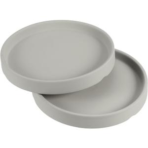 PATIKIL Plant Pot Saucers 4.5 Inch, 2 Pack Ceramic Round Flower Drip Tray for Indoor Outdoor, Gray