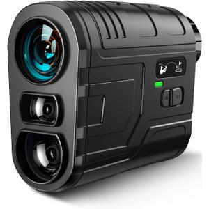 1200Yards Range Finder Golf with Slope, 7X Magnification Range Finder, Lightweight Portable Rechargeable Rangefinder, Flag Lock Vibration, Switch for Legal, Range Finders for Hunt/Golf Accessory (Black)