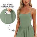 Beaully Women's Summer Sleeveless Athletic Rompers Spaghetti Strap Double Lined Shorts Jumpsuit One Piece Outfits (L)