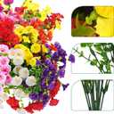 Artificial Flowers for Outdoors, UV Resistant Fake Silk Morning Glory, Realistic Faux Plants for Outside Porch Patio Window Box Hanging Planter (16, Purple Fuchsia Yellow Orange)