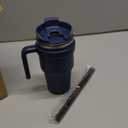 ALOUFEA 20 oz Insulated Coffee Mug Tumbler with Handle, Stainless Steel Travel Mug Tumbler with Lid and Straw,Double Wall Vacuum Leak Proof Ice Coffee Thermal Cup, Navy