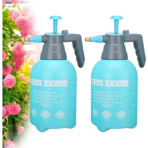 MRPAPA Garden Pressure Sprayer, 2 Liter/4.5 Pints, Handheld Pressure Plant Spritzer, Set of 2,Blue