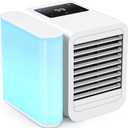 Portable Air Conditioner Cooling Fan: Evaporative Mini Air Cooler with   - USB Personal Air Cooler Desktop Ac Unit for Room Office Home (Air White)