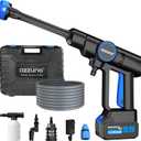 AZZUNO Cordless Pressure Washer, 850PSI Portable Pressure Washer, 4000mAh Powerful Washer with 6-in-1 Nozzle, Handheld Power Cleaner for Car, Home Cleaning & Garden Watering Blue