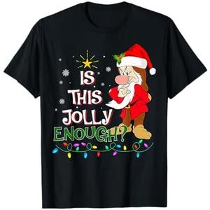 is This Jolly Enough Grumpy Elf Pajama Christmas Lights T-Shirt Red L