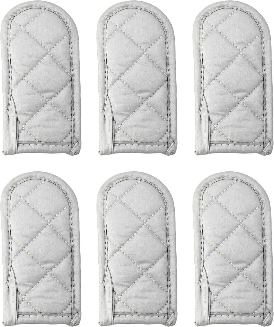 New Star Foodservice 32246 Silicone Pan Handle Sleeve Holder, Silver, Set of 6