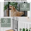 SHYUJAJIE 71 Inch Extra Tall Pet Gate with Small Cat Door, 29.55"-46.06" Adjustable Wide Dog Gate, Tall Cats Gates for Doorway, Stairs, House(Black)