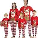 Matching Family Pajamas Christmas Sleepwear Cotton Holiday Pjs (X-Large, Red/Rudolph)