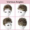 REECHO Hair Topper, Short Wiglet Hair Topper for Women with Thinning Large Coverage Synthetic Top Crown Hairpiece for Women - Medium Brown