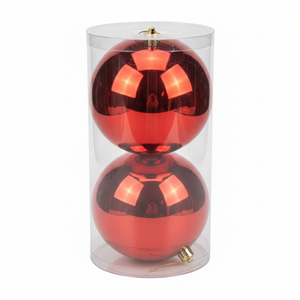  4 Piece Shiny Red Glass Ball Ornament