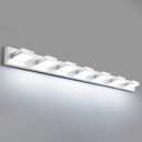 LED Modern Bathroom Vanity Light Fixtures, Dimmable White Vanity Lights for Bathroom Lighting Fixtures Over Mirror, with 360° Rotatable Acrylic Heads 7-Light 48-inch (Cool White 6000K)