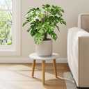 Leaf&lull Plant Stand Indoor Small Plant Table for Large Plants Wood Plant Stool Tall Plant Holder for Living Room Bedroom Balcony White (11 x 11 x 8.9 inches)