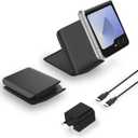 Foldable Wireless Charger for Samsung Galaxy Z Flip 7, Portable Travel Wireless Charging Stand, 15W Fast Wireless Charger Station for Galaxy Z Flip6/5/4/3, Motorola Razr+ (20W Adapter Included), Black