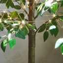 Hairui Artificial Ficus Silk Tree Lights 4FT 140LED Fairy Lights, Faux Plant Tree with Lights for Home Room Spring Summer Decoration Inside