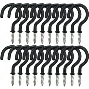 24 Pack Ceiling Hooks for Hanging Plants - 2.2 inches Heavy Duty, Hanging Hooks for Christmas Lights, Cups, Decors - Black Vinyl Coated Screw in Plant Hanger Hook Indoor and Outdoor 24 Pack Ceiling Hooks for Hanging Plants - 2.2 inches Heavy Duty, Hanging Hooks for Christmas Lights, Cups, Decors - Black Vinyl Coated Screw in Plant Hanger Hook Indoor and Outdoor