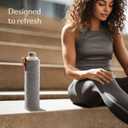 Cosumy Glass Water Bottle 25oz with Felt Sleeve - Borosilicate Glass - Leakproof Lid - BPA Free - Ideal for Work, Travel & Gym (Classic Gray)