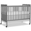 Dream On Me Carson Classic 3-in-1 Convertible Full-Size Baby Crib in Steel Grey, GreenGuard Gold & BSA, 4 Mattress Heights, Converts to Day & Toddler Bed, Locking Wheels, Classic Nursery Design