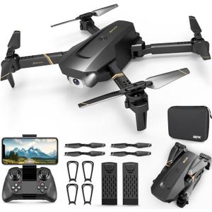 4DRC V4 Drone with Camera 1080P FPV Foldable Mini Drone for beginners adults, Gravity Control, Auto-Follow, Trajectory Flight,One Key Take Off, 2 Batteries, Drones for Kids