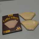 100 Count #2 Cone Coffee Filters, Unbleached Natural Paper, No Blowout & Tear-Resistant, Compostable, Fits 2-6 Cup Makers, Pour-Over & Ninja Brewers