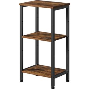 Asgolion Small Side Table, Tall End Table with Adjustable Shelf, Accent Table Stand for Home Decor, Small Entryway Table, Bedroom Nightstand, Living Room, Office, Rustic Brown