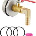 2" Drum Faucet for 55 Gallon Drum,Brass Rain Barrel Spigot with EPDM Gasket 90 Degree 3/4" Outlet