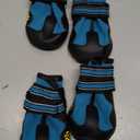 CovertSafe& Dog Boots for Dogs Non-Slip, Waterproof Dog Booties for Outdoor, Dog Shoes for Medium to Large Dogs 4Pcs with Rugged Sole Black-Blue (Size 6: 2.9''x2.5'')(L*W) for 52-70 lbs)