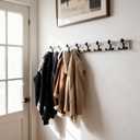 SKOLOO 43-Inch Wood Coat Rack Wall Mount with 8 Triple Hooks - Ideal for Family Entrances, Classrooms, and Pet Supplies Storage - Perfect Coat Hooks for Wall,Distressed White Wash