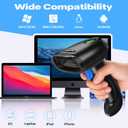 Bluetooth 2D Barcode Scanner with Stand, 3-in-1 Bluetooth & USB Wired & 2.4G Wireless QR Barcode Reader, PDF417 Data Matrix Handheld Bar Code Scanner Work with Windows, Android, iOS