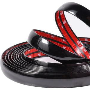 25Ft Automotive Trim Molding Glossy Black 1-3/16"(30mm) Heavy Duty Car Side Moldings(Self Adhesive) UV-Protected Scratch-Proof for All Vehicles Body Door Window Bumper
