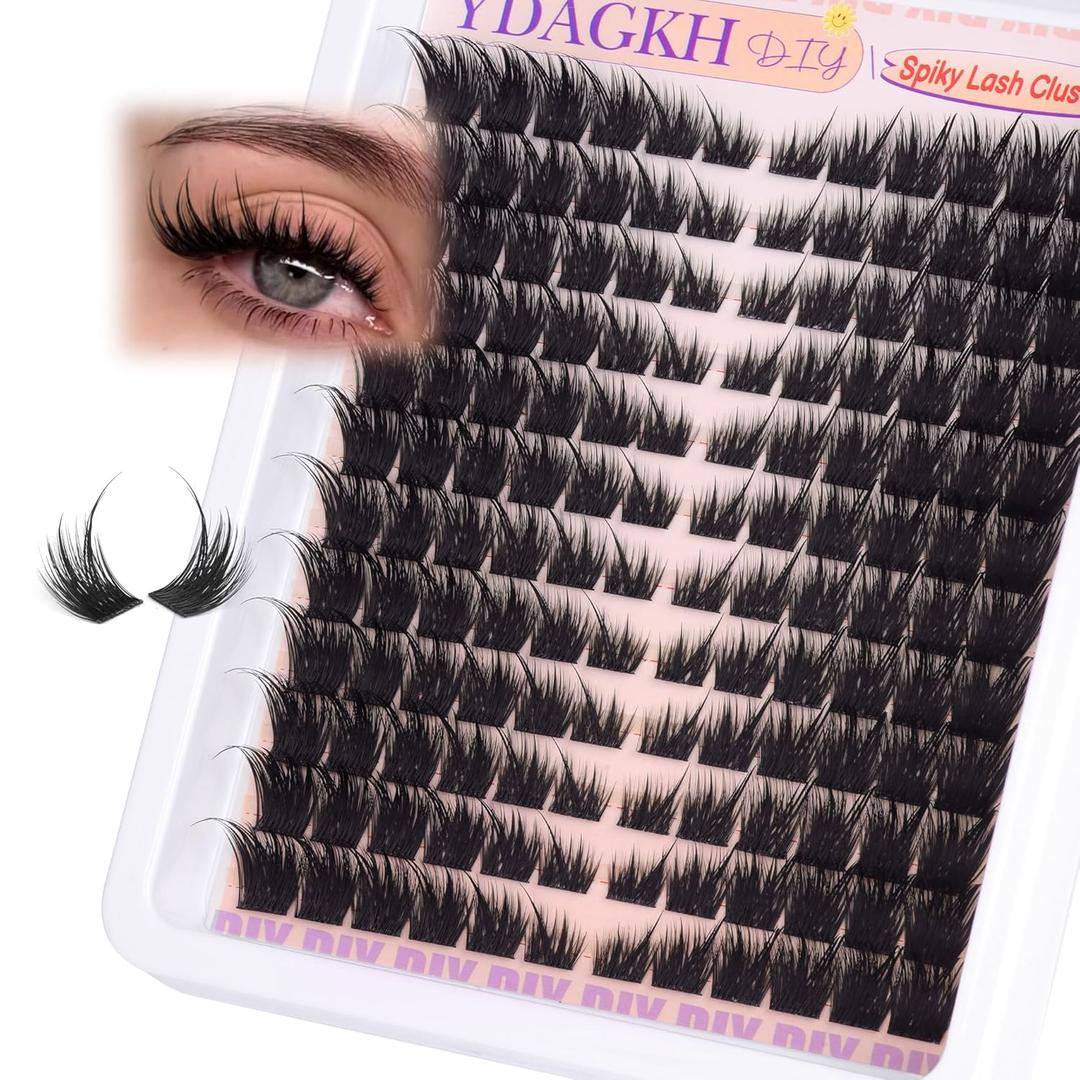 Fairy Lash Clusters Cat Eye Cluster Eyelash Extensions Natural Eyelash Clusters Spiky Manga Wispy Cluster Lashes Fox Eye 8-20mm DIY Individual Lash Extension 144Pcs by YDAGKH