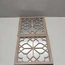 Wocred Set of 2 Farmhouse Square True Mirrors,Vintage Style Barn Wood Wall Decor, Accent Mirrors for Bathroom Renovation,Bedrooms,Living Rooms (12x12)