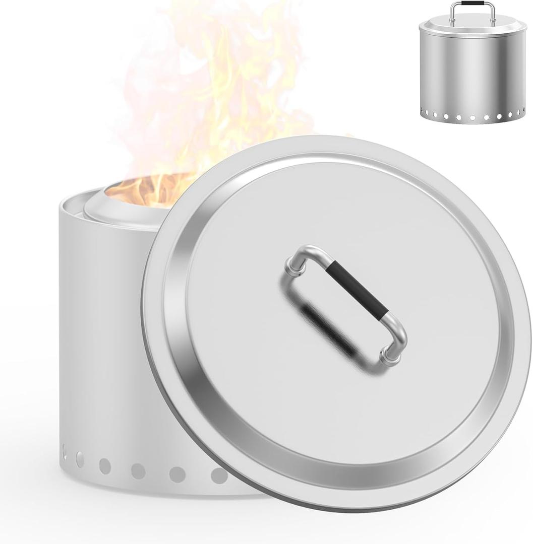 Fire Pit Lid for Solo Stove Bonfire 19.5" Accessories, Round Fire Pit Cover for Solo Stove Lid Bonfire 2.0, Stainless Steel Lid with Handle for Solo & 19.5" Firepit Camping Accessory