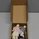 Tiny Land Wooden Dollhouse People Set, 5-Piece Poseable Wooden Doll Family with Dad, Mom, Brother, Sister, Baby and Stroller, Dollhouse Accessories Toy Pretend Play Gift for Kids Ages 3+