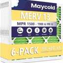 Maycold MERV 13 18x20x1 Air Filter (6-Pack), High-Efficiency Pleated AC & Furnace Filters, Actual Size: 17.70 x 19.70 x 0.75, Individually Wrapped in Plastic
